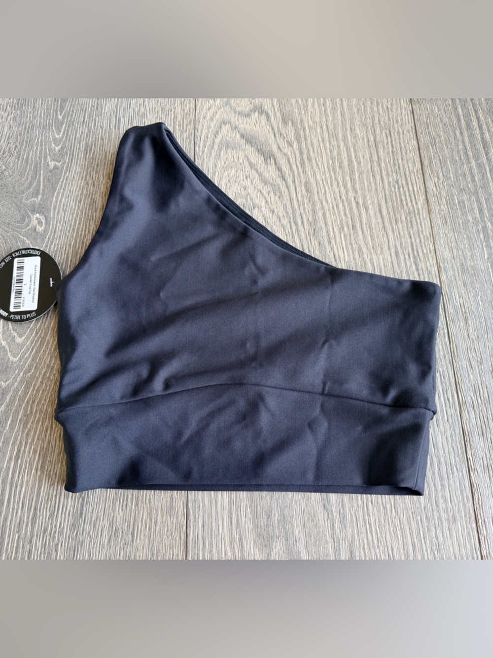 Exotica ExoticAthletica Black Performance One Shoulder Comfort Crop Top